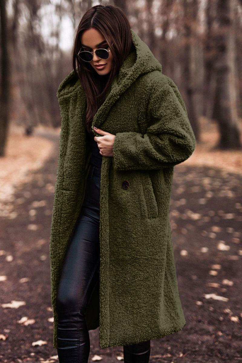 Copy of Fashion Long Wool Coat for WomenSolid Color Long Sleeve,Autumn/Winter Style
