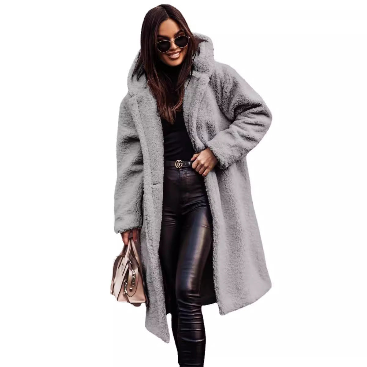 Copy of Fashion Long Wool Coat for WomenSolid Color Long Sleeve,Autumn/Winter Style