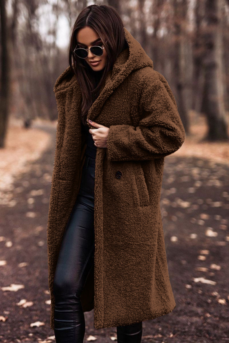 Copy of Fashion Long Wool Coat for WomenSolid Color Long Sleeve,Autumn/Winter Style
