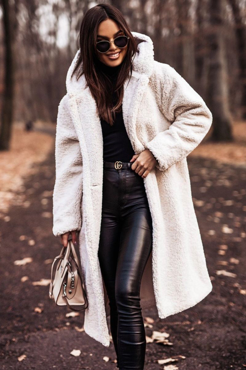 Copy of Fashion Long Wool Coat for WomenSolid Color Long Sleeve,Autumn/Winter Style