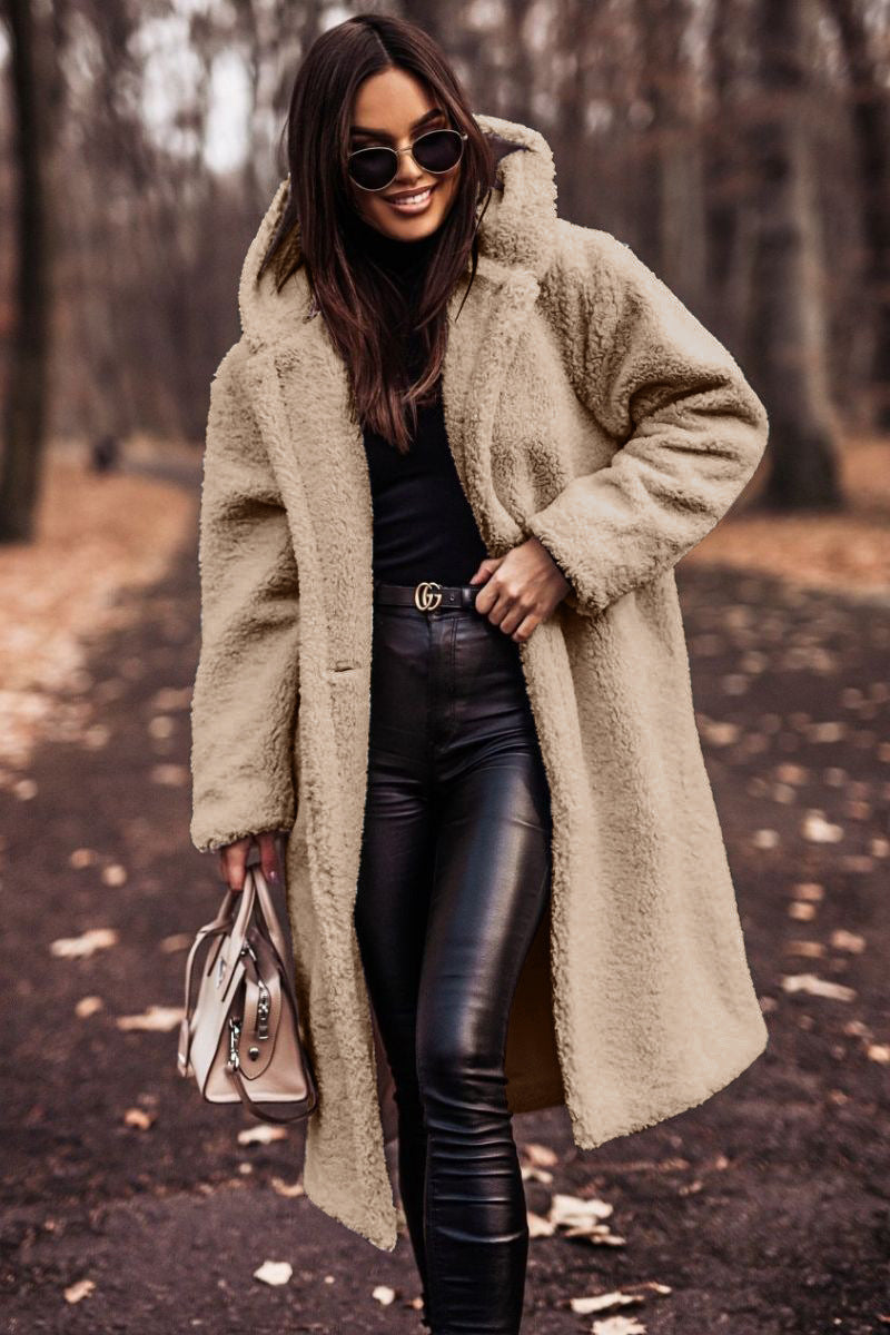 Copy of Fashion Long Wool Coat for WomenSolid Color Long Sleeve,Autumn/Winter Style