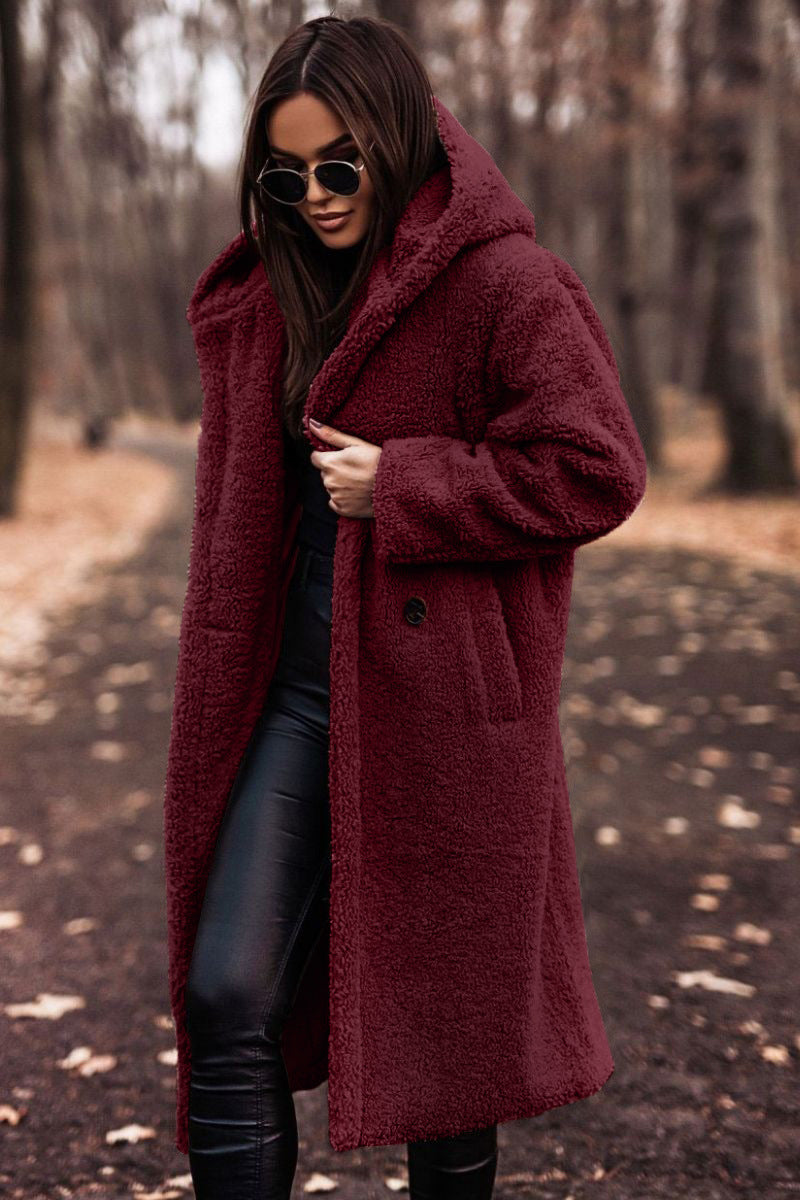 Copy of Fashion Long Wool Coat for WomenSolid Color Long Sleeve,Autumn/Winter Style