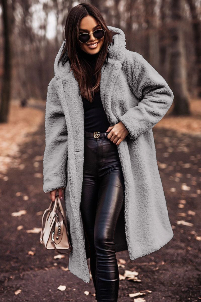 Copy of Fashion Long Wool Coat for WomenSolid Color Long Sleeve,Autumn/Winter Style