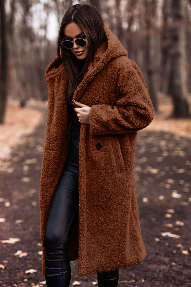 Copy of Fashion Long Wool Coat for WomenSolid Color Long Sleeve,Autumn/Winter Style
