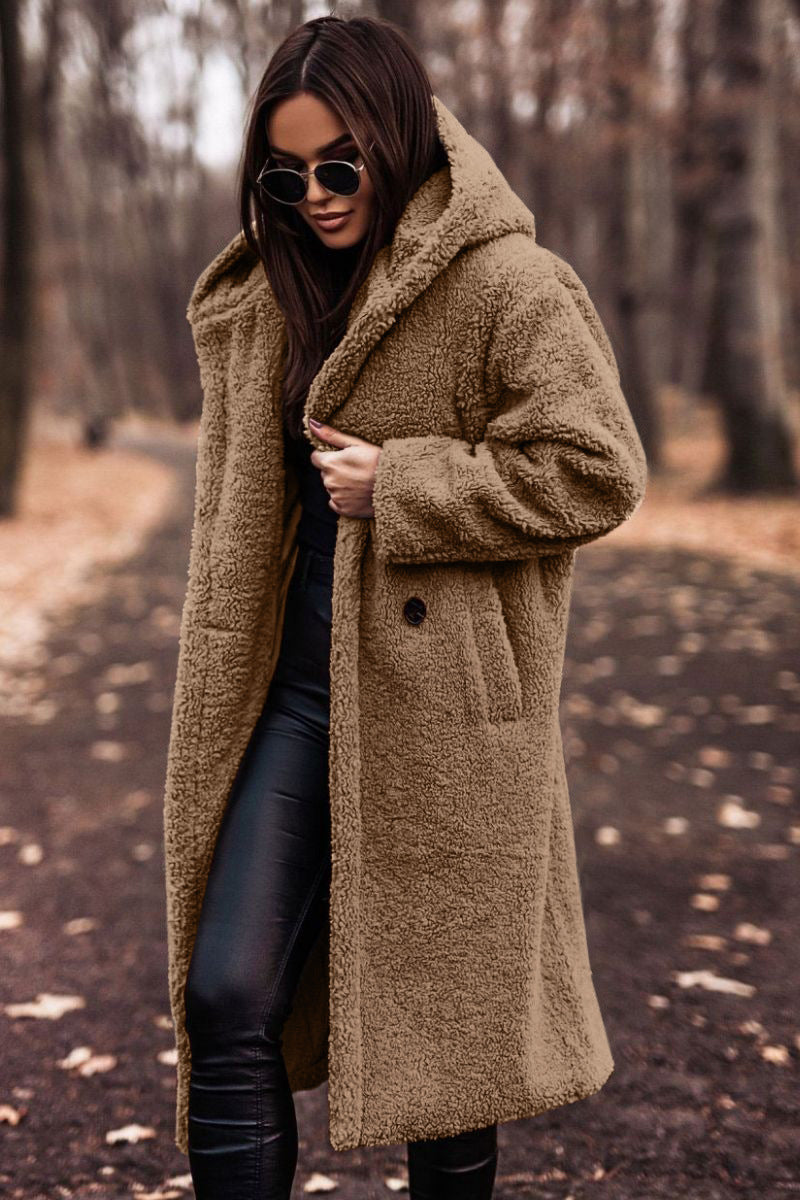 Copy of Fashion Long Wool Coat for WomenSolid Color Long Sleeve,Autumn/Winter Style
